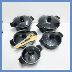 سرویس قابلمه گرانیتی 10 پارچه دایتون پلاس آلمان مدل DP-760مشکی