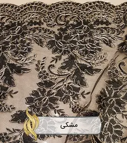 پارچه دانتل قیطون‌دوزی امبرودری (گل‌دوزی شده) - دکتر پارچه | بازار خرید آنلاین پارچه