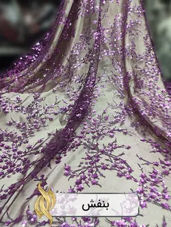 پارچه پولکی شکوفه‌ای - کد 2010