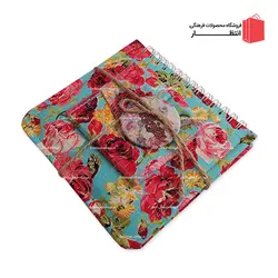 دفترچه گل گلی آبی همراه با جانماز و پیکسل