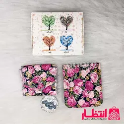 ست دفترچه و جانماز گلگلی کوچک مشکی