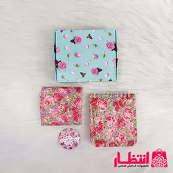 ست دفترچه و جانماز گلگلی کوچک بنفش