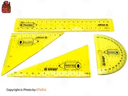 ست نقاله ، گونیا و خط کش ژله ای آریا کد 8028 | اتود | 876