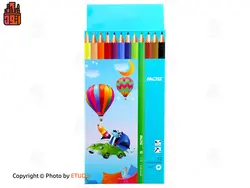 مداد رنگی 12 رنگ فکتیس با جعبه مقوایی | اتود | 51