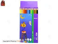 مداد رنگی 12 رنگ فکتیس با جعبه مقوایی | اتود | 51