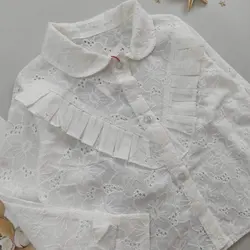 شومیز سپید کد 1229 - فندق شاپ - لباس نوزاد و کودک