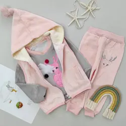 سه تیکه گوزن کد 1174 - فندق شاپ - لباس نوزاد و کودک