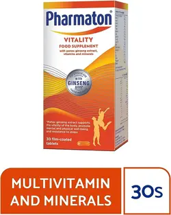 خریدمکمل دارویی Pharmaton Vitality Multivitamin with Ginseng for Energy - 30 Caplets - فاپلازا