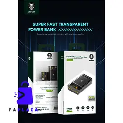 پاور بانک سوپر فست شفاف 20000 میلی آمپر گرین لاین | Green Lion Super Fast Transparent Power Bank 20000mAh