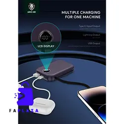 پاور بانک موناکو مگ سیف 10000 میلی آمپر گرین لاین | Green Lion Monaco Magsafe Power Bank 10000mAh