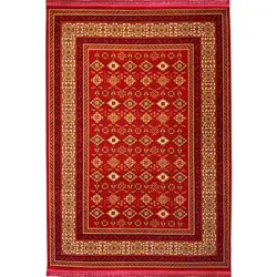 گبه فرش ترکمن طرح بهارستان لاکی 500 شانه کد 8018