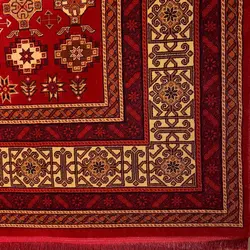 گبه فرش ترکمن طرح بهارستان لاکی 500 شانه کد 8018