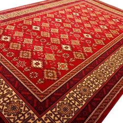 گبه فرش ترکمن طرح بهارستان لاکی 500 شانه کد 8018