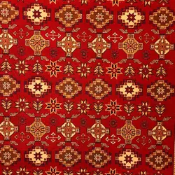 گبه فرش ترکمن طرح بهارستان لاکی 500 شانه کد 8018