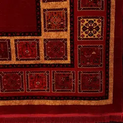 فرش گبه قشقایی طرح کتیبه لاکی 700 شانه کد 9017