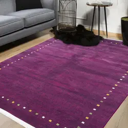 گبه فرش طرح کف ساده کد 100305 رنگ بنفش 1000 شانه
