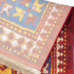 گبه طرح خشتی بروجن رنگ لاکی کد 100309 1000 شانه