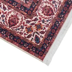 فرش گبه طرح حاشیه دار نایین رنگ بژ کد 100363