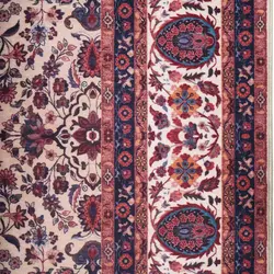 فرش گبه طرح حاشیه دار نایین رنگ بژ کد 100363