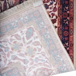 فرش گبه طرح حاشیه دار نایین رنگ بژ کد 100363
