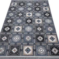 گلیم فرش طرح خشتی لوزی مربعی 320 شانه کد 610501