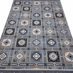 گلیم فرش طرح خشتی لوزی مربعی 320 شانه کد 610501