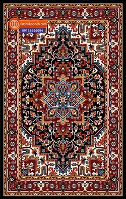 فرش ماشینی گبه طرح حریص تبریز