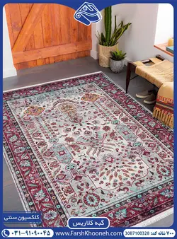 گبه زمینه روشن حاشیه قرمز 700 شانه کد: 7100328