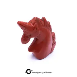 مجسمه تراش دست یونیکورن جاسپر سرخ 2 - استودیوی هنری گلکسی