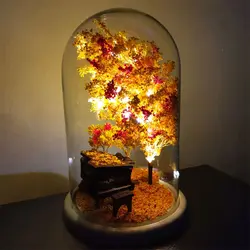 چراغ خواب دستساز گوی استوانه ای پیانو طرح پاییز - فروشگاه اینترنتی گشنیز
