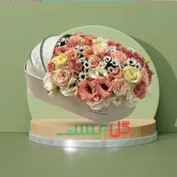 خرید باکس گل زایمان صدف | باکس گل صورتی برای زایمان دختر