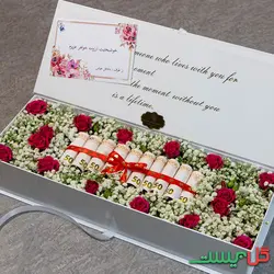 باکس گل و پول مدل مارال  [رز مینیاتوری قرمز] ارسال فوری