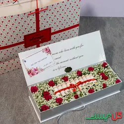 باکس گل و پول مدل مارال  [رز مینیاتوری قرمز] ارسال فوری