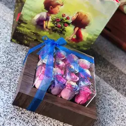 باکس گل چوبی پادینا- خرید باکس گل رز چوبی با درب شیشه ای خاص