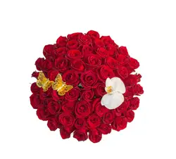 باکس گل 60 شاخه آراد - سفارش باکس گل رز لوکس شصت شاخه