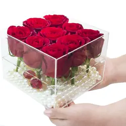 باکس گل پلکسی تانیا - سفارش باکس گل شیشه ای شفاف