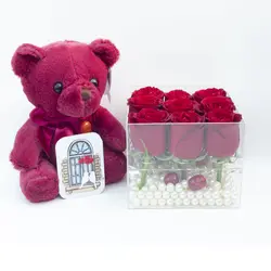 باکس گل پلکسی تانیا - سفارش باکس گل شیشه ای شفاف