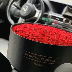 باکس گل 100 شاخه رز هلندی - خرید مستقیم از گلخانه بدون واسطه