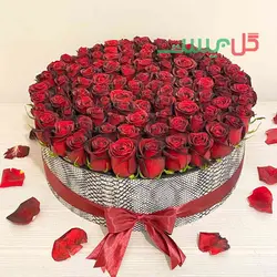 باکس گل 100 شاخه رز هلندی - خرید مستقیم از گلخانه بدون واسطه