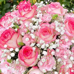 باکس گل سطلی برنا - خرید باکس گل فلزی با رز و میخک برای تولد