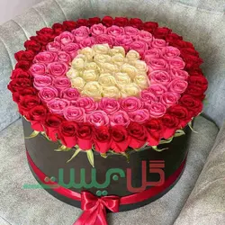 باکس گل 100 شاخه ترگل - باکس گل رز لاکچری برای خواستگاری