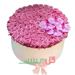 باکس گل رز صورتی عارفه - خرید باکس گل بزرگ و لاکچری تولد