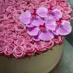 باکس گل رز صورتی عارفه - خرید باکس گل بزرگ و لاکچری تولد