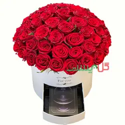 باکس گل آرتا | خرید باکس گل رز 40 شاخه کشودار برای سورپرایز