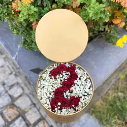 باکس گل عدد 2 - جعبه گل لوکس با رز هلندی + ارسال رایگان