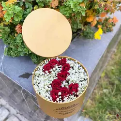 باکس گل عدد 2 - جعبه گل لوکس با رز هلندی + ارسال رایگان