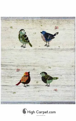 گبه دستباف سه متری کرم کد 014201