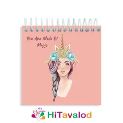 دفترچه 60 برگ مدل دختر تک شاخ کد D007