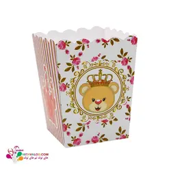 ظرف پاپکورن تم تولد تدی دختر (۱۰عددی)