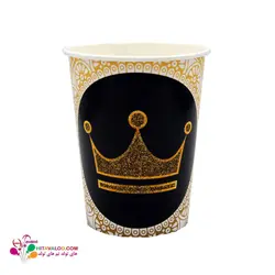 پیش دستی و لیوان تم تولد تاج (۱۰عددی)